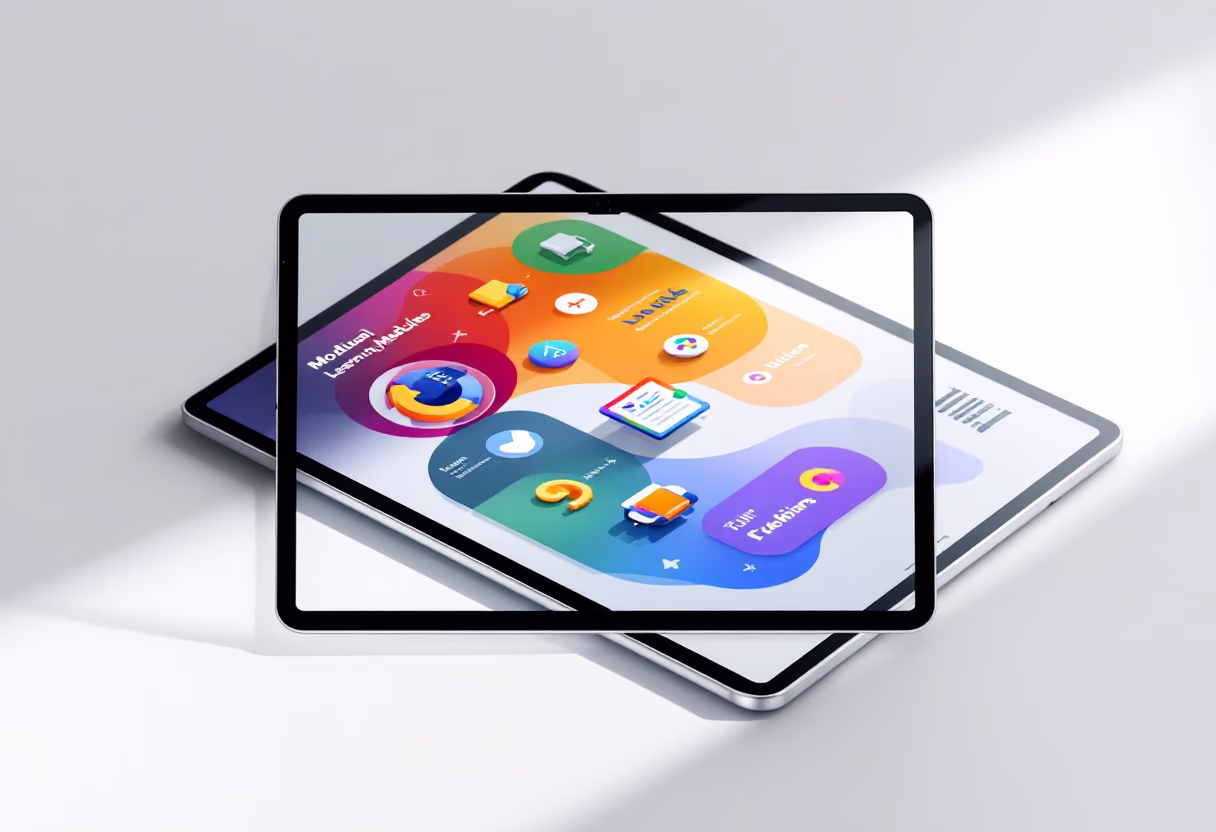 [interface] image of a tablet with an educational app (for edtech)